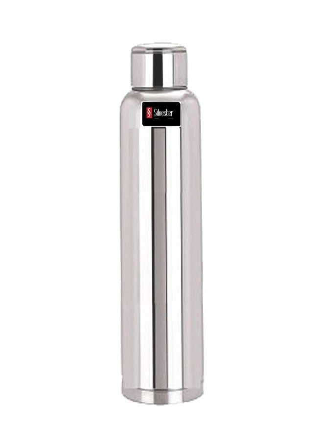 Silvester Stainless Steel Water Bottle 1000ml Each | Silver Leakproof BPA-Free Rust-Free Bottle for Gym, Office, College, Sports, Fridge and Travel | Durable, Easy to Clean, Reusable (Pack of 2) - Image 2